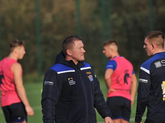 Mark Butterill supervises Leeds Rhinos scholarship training before the coronavirus lockdown. Picture by Phil Daly.