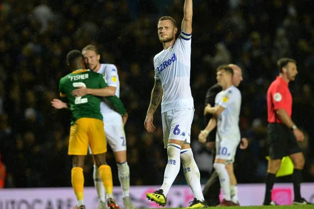 LEADER - Leeds United captain Liam Cooper got involved with the Boot the Virus campaign. Pic: Bruce Rollinson