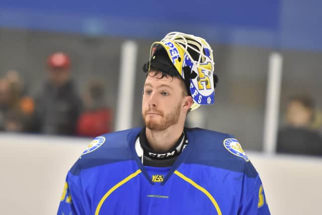 BACK FOR MORE: Sam Zajac is keen for goaltender Sam Gospel  to return to Elland Road for a second season. 
Picture courtesy of Steve Brodie