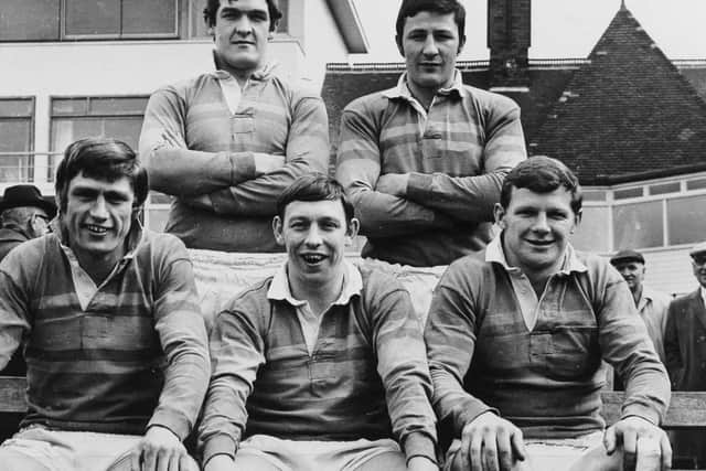 Leeds had five players selected for the 1970 Great Britain Lions tour, for the first time in the club's history. Back-row Alan Smith and Syd Hynes; front John Atkinson, Mick Shoebottom and Barry Seabourne. Picture: YEP.