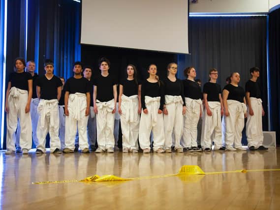Students performing last years Knife Crime performance.