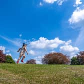 A little girl enjoying a park in Leeds at the weekend.