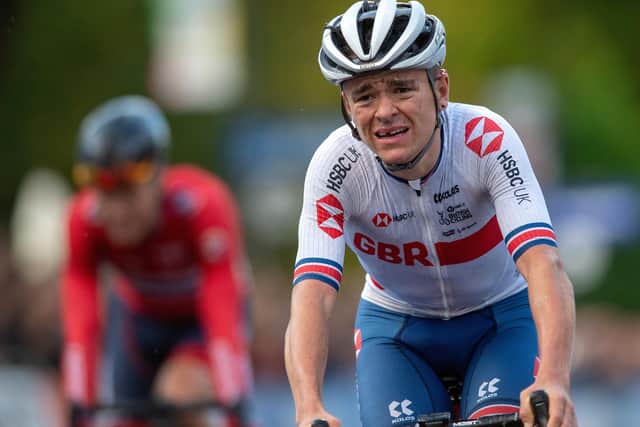 Tom Pidcock crosses the line in 4th place which after a judges decison disqualified Dutchman Nils Eekhoff he was placed 3rd. UCI World Championships 2019.   U23 Men Road Race.  Harrogate.  27 September 2019.Picture  Bruce Rollinson