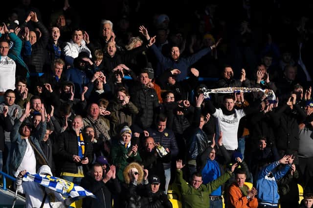 TWO MONTHS ON: Leeds United's fans celebrate victory in their most recent outing - the 2-0 win at home to Huddersfield Town on March 7. Photo by George Wood/Getty Images.