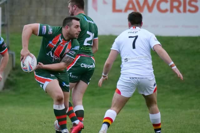 Jack Lee on the ball for Hunslet against Bradford. Picture by Paul Johnson.