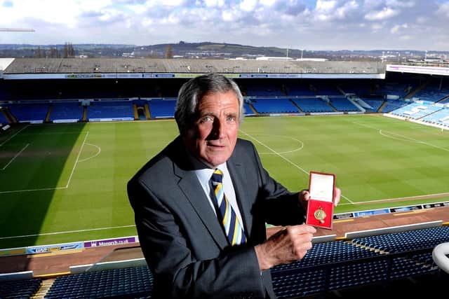 'HOME': Leeds United legend Norman Hunter at Elland Road in March 2013, pictured holding the 1972-73 FA Cup runners-up medal. Picture by James Hardisty.