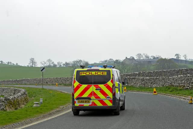 Police patrolling in Malham, North Yorkshire which saw hundreds of visitors from outside the region during lockdown.