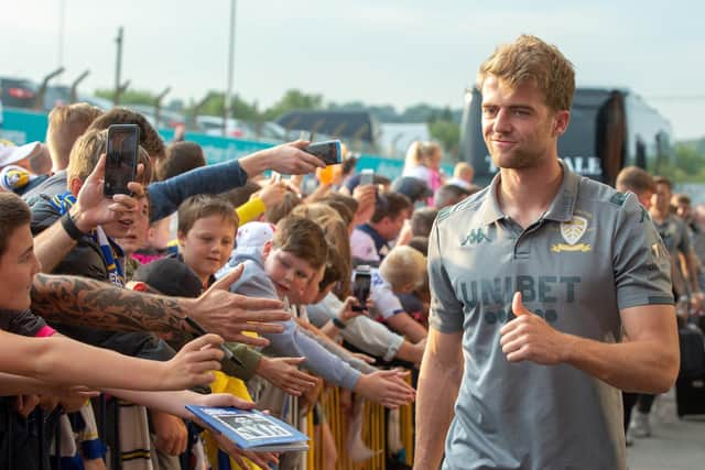 THUMBS UP: For the Parody Bamford account from Patrick Bamford, above, himself - pictured arriving at Elland Road for August's Carabao Cup clash against Stoke City. Picture by Bruce Rollinson.