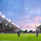 The rugby posts at Emerald Headingley Stadium, Leeds. Picture: SWPix.com.