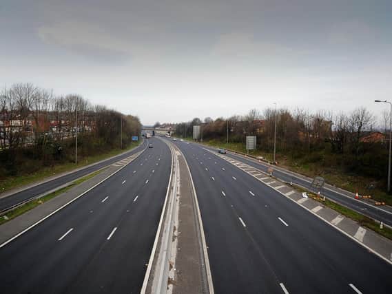 The M621 pictured during the start of the lockdown in Leeds.