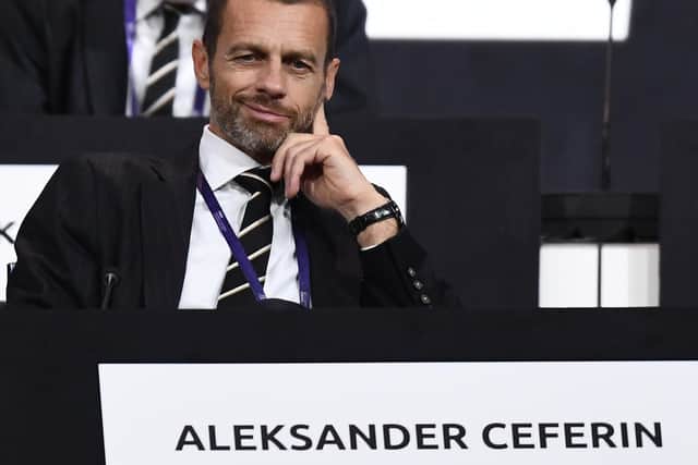 OPTIMISTIC: President of UEFA Aleksander Ceferin. Photo by FRANCK FIFE/AFP via Getty Images.