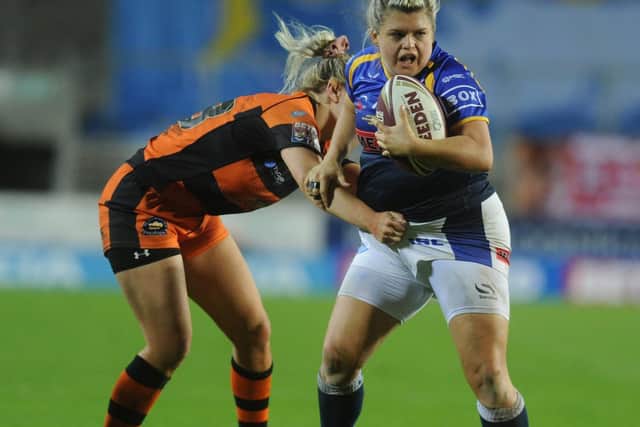 Aimee Staveley starred in Leeds Rhinos' Women's Super League Grand Final win over Castleford Tigers. Picture by Steve Riding.