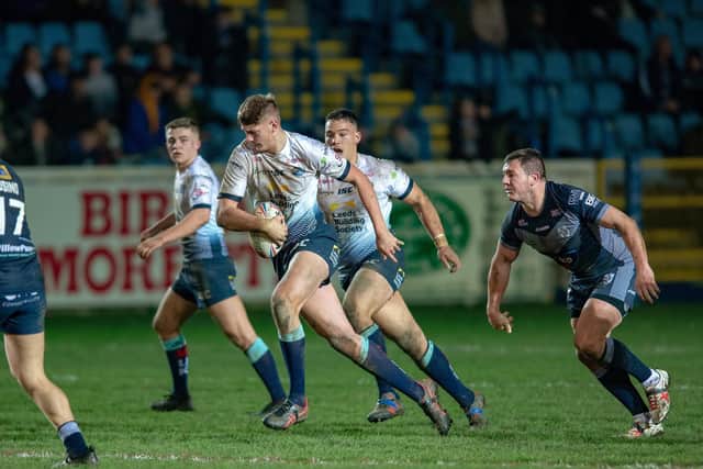 Big things are expected of Leeds Rhinos youngster Sam Walters, pictured in pre-season action against Featherstone Rovers. Picture by Bruce Rollinson.