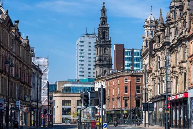 Unemployment increased by 50,000 to 1.35 million in the three months to March, official figures showed.Pictured: Leeds city centre during the UK lockdown.