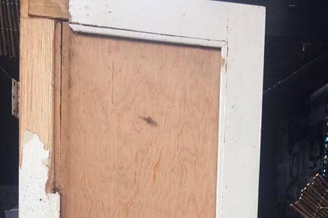 The wardrobe mirror was smashed