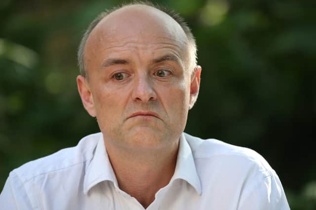 Boris Johnson's senior aide Dominic Cummings during his Downing Street press conference.