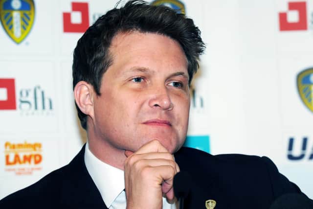 David Haigh, pictured at a press conference announcing GFH Capital's taking over ownership of Leeds United Football Club
