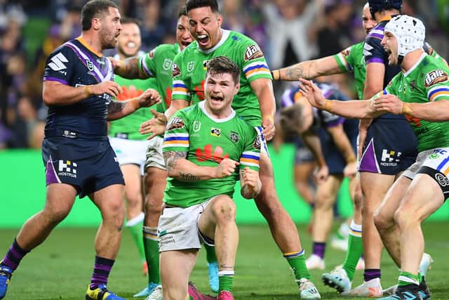 EXIT DOOR: John Bateman is another homegrown Super League star who now plies his trade in the NRL, playing for Canberra Raiders. Picture: Quinn Rooney/Getty Images.