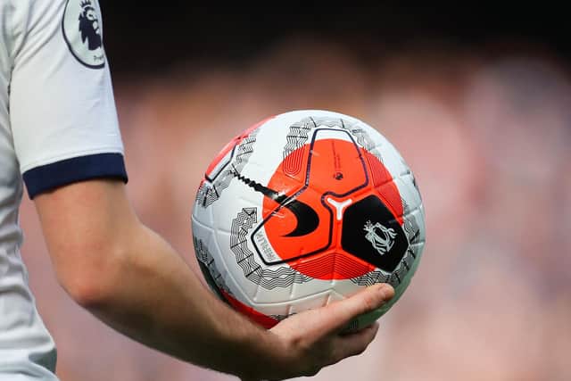 BACK SOON: Premier League games will restart on June 17. Pictured is the Nike Premier League Tunnel Vision Merlin Ball during the clash between Chelsea and Tottenham Hotspur at Stamford Bridge in February. Photo by Catherine Ivill/Getty Images.