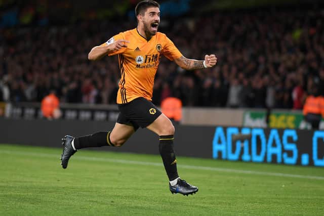 CLASS ACT: Ruben Neves celebrates his equalising goal for Wolves during August's 1-1 draw against Premier League visitors Manchester United. Photo by Shaun Botterill/Getty Images.