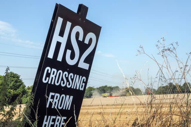 HS2 sign near the village of South Heath in Buckinghamshire. Photo: PA