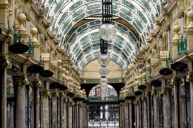 County Arcade in Leeds city centre during lockdown. Matcham even designed cafe staffs uniforms.