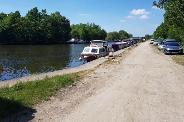 Officers went to Lemonroyd Marina in Methley after complaints about groups of youths urinating on the canal boats. photo provided by West Yorkshire Police Leeds East,