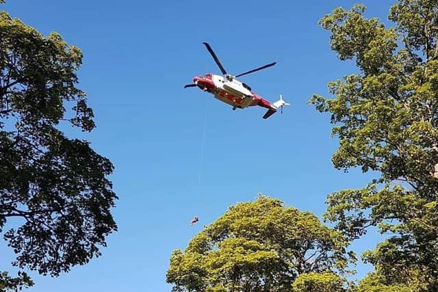 The man was hoisted into a Maritime and Coastguard Agency helicopter before being airlifted toHull Royal Infirmary