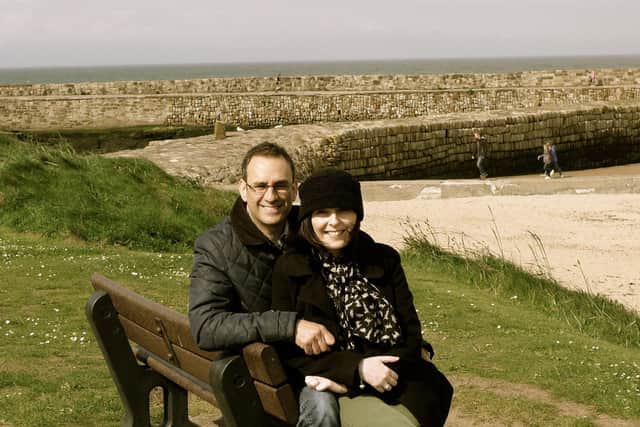 Ilana Estelle with her husband Brad at St Andrews.