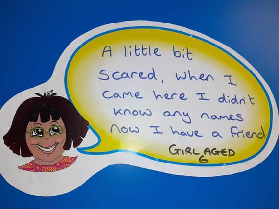 A six-year-old girl wrote this note to the refuge run by Leeds-based Inspire North.