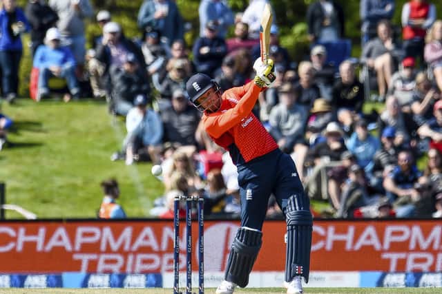 Jonny Bairstow of England bats against New Zealand at Hagley Oval, Christchurch. Picture: Martin Hunter/Photosport via AP)