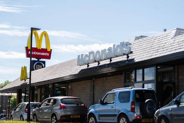 The queue as a McDonald's reopens in Burnley.
