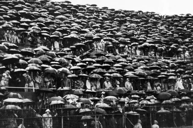 WASHOUT: A sea of umbrellas in Turin for the game that never was between Leeds United and Juventus with the clash abandoned due to waterlogging. Picture by YPN.