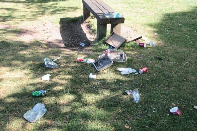 Some of the litter left at Roundhay Park.