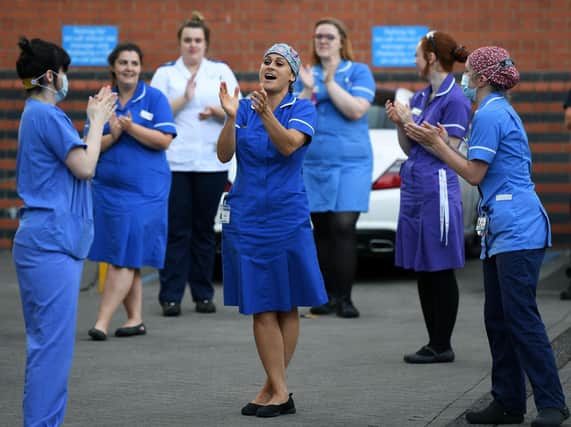 The Clap For Carers at Leeds General Infirmary on May 28. Picture: Jonathan Gawthorpe.