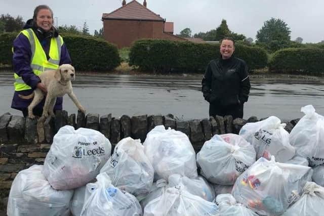 Local community volunteers Samantha Tinsdale and Maree Barugh alsoalso organised a litter pick at Ardsley Reservoiron Wednesday morning to help tackle the issue and filled 40 bags with rubbish.