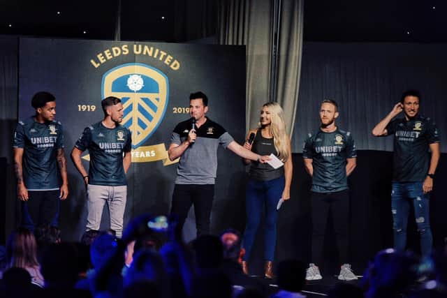 LAUNCH - Rich Williams hosting the launch of Leeds United's kit
