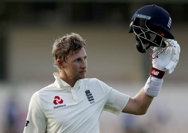 COME ON BACK: England's captain Joe Root at the end of day three of the third Test against West Indies in St Lucia last year. Picture: AP/Ricardo Mazalan