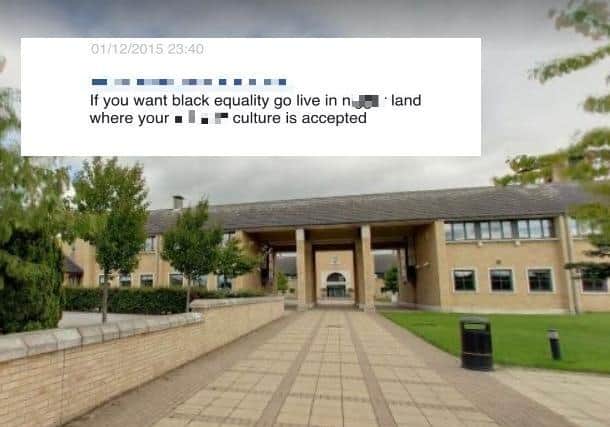 Screenshot of a message sent to one of the students at the Grammar School at Leeds