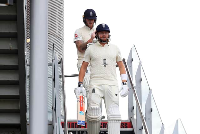 Stepping out with intent: England's Jonny Bairstow. Picture: PA