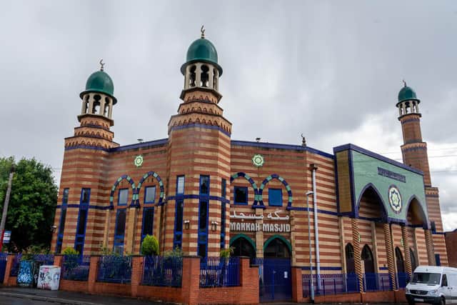 Makkah Mosque in Leeds, which would normally hold Friday prayers with around 1,000 people. Imams now conduct a live Facebook feed for worshippers