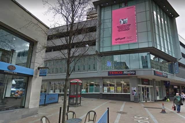 The attack happened outside Tesco Metro on Bond Street in Leeds city centre.
Image: Google