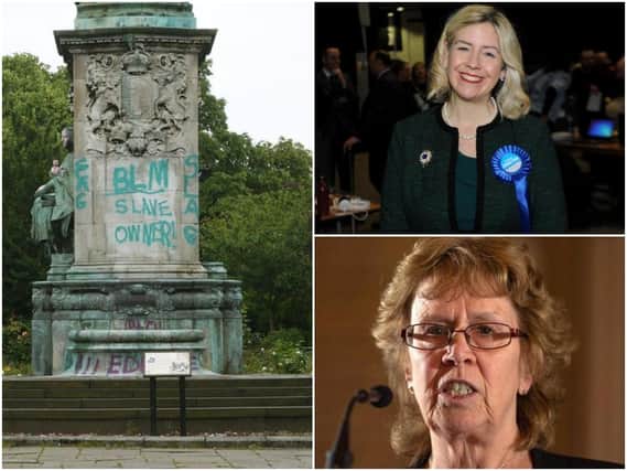 Morley and Outwood MP Andrea Jenkyns (top right), claimed the review into Leeds' historical monuments is a waste of public money. 
Council leader Judith Blake (bottom right), says it's a necessary process for the city.