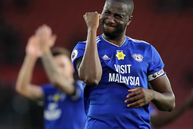 BEEN THERE BEFORE: Sol Bamba celebrates Cardiff City's 2-1 win at Southampton in the Premier League fixture at St Mary's of February 2019. Photo by Christopher Lee/Getty Images.
