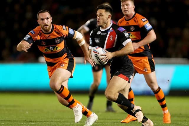 Niall Evalds playing for Salford aainst Castleford. Picture by Richard Sellers PA