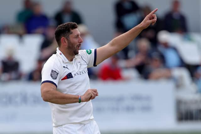 Tim Bresnan celebrates taking the wicket of Nottingham's Paul Coughlin in August last year. Picture by Richard Sellers/SWpix.com
