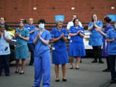 Clap for Carers outside Leeds General Infirmary.