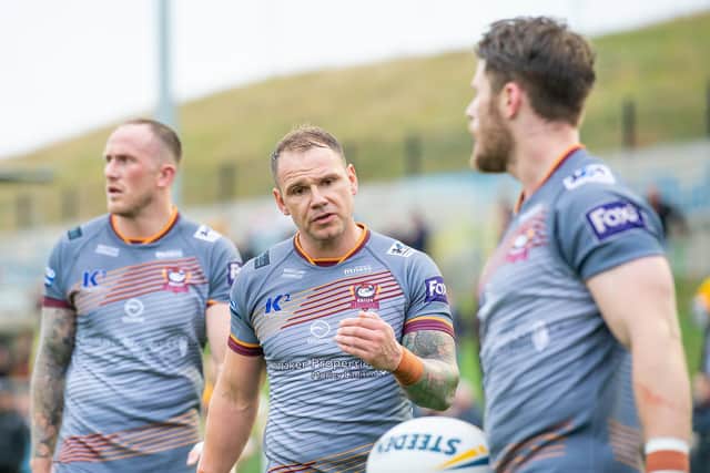 Dominic Brambani, centre playing for Batley Bulldogs, is part of Hunslet's leadership group in his first year at the club. Picture by Allan McKenzie/SWpix.com