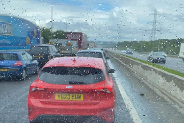 There are major delays on the M62 following the crash