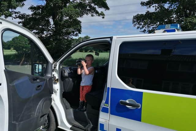 Hugo from Methley gave officers a helping hand (Photo: WYP)